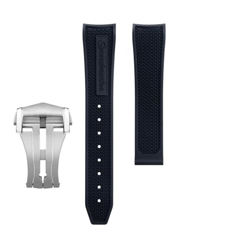 yaponuk Fluorkautschuk-Uhrenarmband für Omega Seamaster 600 Dark Side of the Moon Speedmaster 57 Aqua Terra 150 Moonwatch Racing Chronograph Armband(Blacks1,19-18mm) von yaponuk
