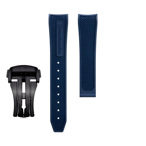 yaponuk Fluorkautschuk-Uhrenarmband für Omega Seamaster 600 Dark Side of the Moon Speedmaster 57 Aqua Terra 150 Moonwatch Racing Chronograph Armband(Blueb2,20-18mm) von yaponuk
