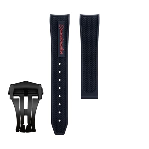 yaponuk Fluorkautschuk-Uhrenarmband für Omega Seamaster 600 Dark Side of the Moon Speedmaster 57 Aqua Terra 150 Moonwatch Racing Chronograph Armband(Redb1,19-18mm) von yaponuk