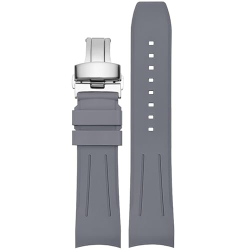 yaponuk Fluorkautschuk-Uhrenarmband für Rolex Submariner Herrenuhr-Armbänder für Omega Seamaster(Grays2,22mm) von yaponuk