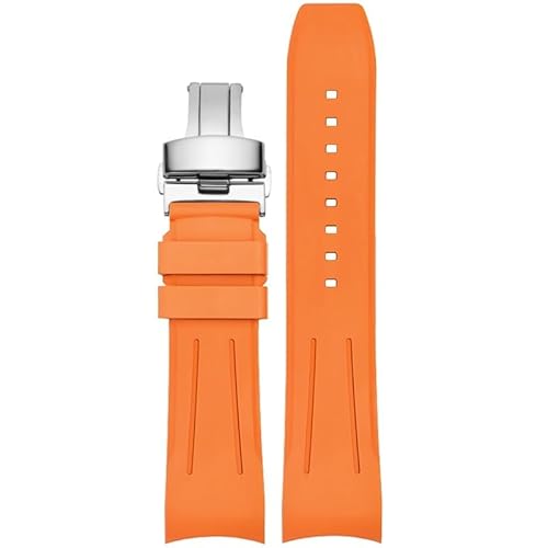 yaponuk Fluorkautschuk-Uhrenarmband für Rolex Submariner Herrenuhr-Armbänder für Omega Seamaster(Oranges2,21mm) von yaponuk