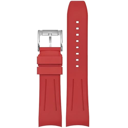 yaponuk Fluorkautschuk-Uhrenarmband für Rolex Submariner Herrenuhr-Armbänder für Omega Seamaster(Reds1,22mm) von yaponuk