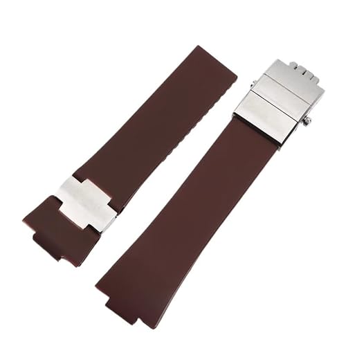 yaponuk Für Athens Observation Navigation 1183 Herren Damen Wasserdichtes Gummi-Uhrenarmband(Brown-silver) von yaponuk