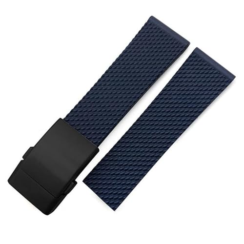 yaponuk Für Breitling Avenger Superocean Heritage Uhrenarmband-Armbänder 22 mm 24 mm geflochtenes Silikonkautschuk-Armband-Ersatz(Blue 1 black,22mm) von yaponuk