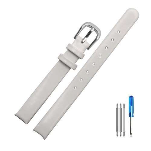 yaponuk Für CK K431/43232/43235/43236 Echtleder Arc Interface Uhrenarmband Damen Nest Schnalle Exquisite Uhrenarmbänder(White(YG)-Steel) von yaponuk