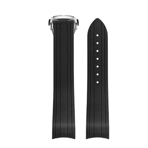 yaponuk Gebogenes Gummi-Uhrenarmband für Omega Seamaster 300 Diver's Master Chronometer Uhrenzubehör(Blackb) von yaponuk