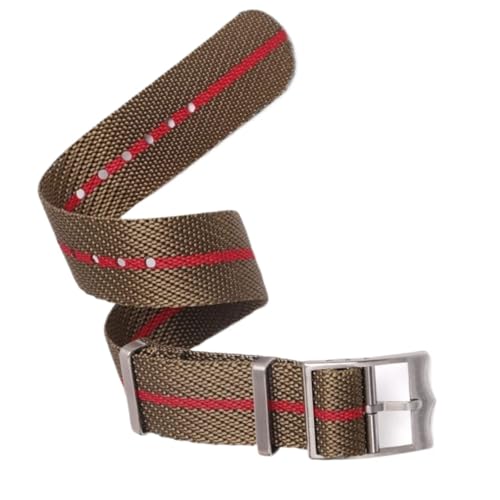 yaponuk Glattes Nylon-Uhrenarmband für die meisten Uhren, Armbandersatz für Männer und Frauen(G-Red,20mm) von yaponuk