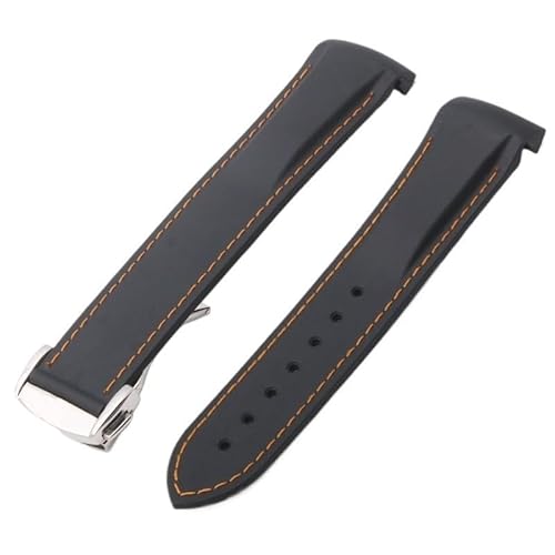 yaponuk Gummi-Uhrenarmband für Omega Seamaster 300 Planet Ocean Silikon-Uhrenarmband(Blackos,22mm) von yaponuk