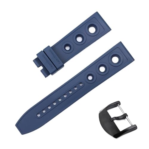 yaponuk Gummi-Uhrenarmband für die Aufklärungsflugzeugmodelle Breitling Avenger, Super Ocean, Premier, Challenger und Blackbird(Blueb2) von yaponuk