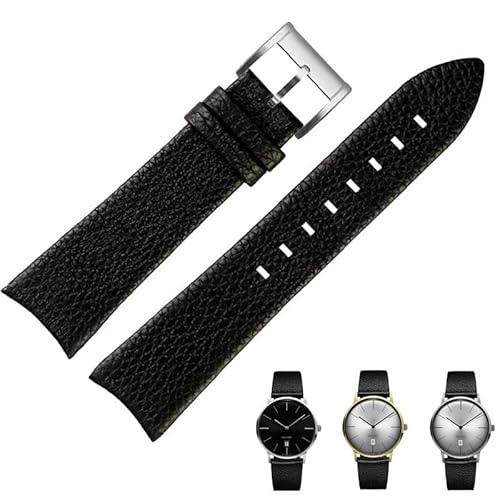 yaponuk Herren Leder Uhrenarmband für Hamilton Thinomatic Armband H38735751 Uhrenketten(Blackg,22mm) von yaponuk