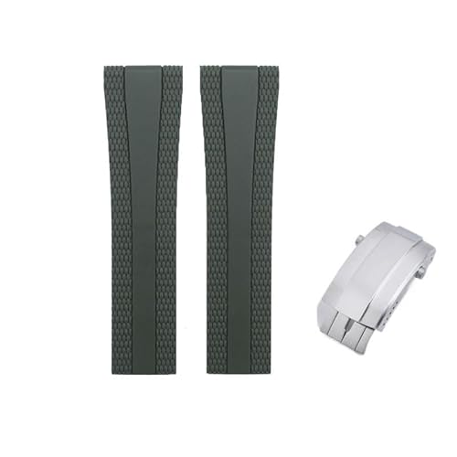 yaponuk Kautschuk-Uhrenarmbänder für Breitling l Superocean, Challenger, Avenger, Aufklärungsflugzeuge(Green) von yaponuk