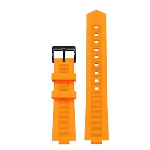 yaponuk Kautschuk Uhrenarmband mit Dornschließe passend für Cartier Ballon Bleu Black Warrior(Orangeg,18 * 11mm) von yaponuk