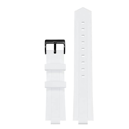 yaponuk Kautschuk Uhrenarmband mit Dornschließe passend für Cartier Ballon Bleu Black Warrior(Whiteb,18 * 11mm) von yaponuk