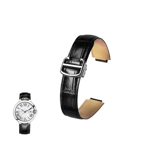 yaponuk Konvexes Echtlederarmband Für Cartier Ballon Bleu Uhrenarmbänder Mit Faltschließe(Purples,12-20mm) von yaponuk