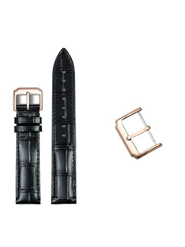 yaponuk Leder-Uhrenarmbänder für Hamilton Maestro Original Herren-Lederarmband(Shiny blackr1,22mm) von yaponuk