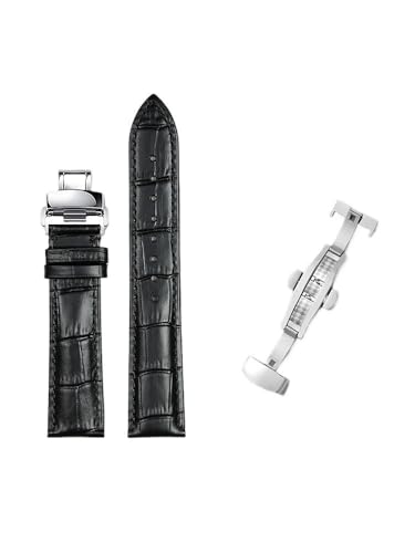 yaponuk Leder-Uhrenarmbänder für Hamilton Maestro Original Herren-Lederarmband(Shiny blacks2,20mm) von yaponuk