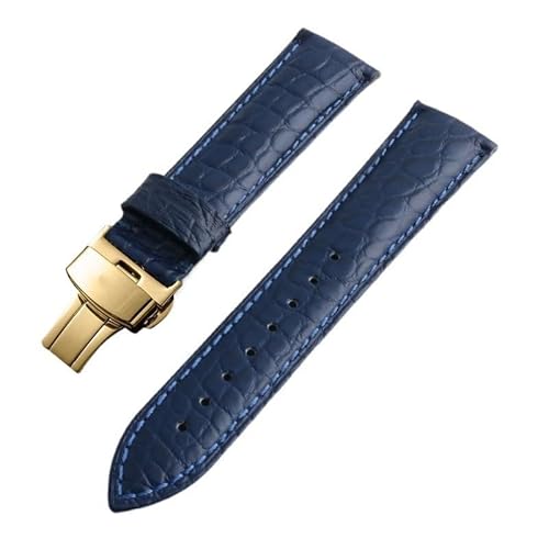 yaponuk Leder-Uhrenarmband für Maurice Lacroix Artisan Unisex mit Schmetterlingsschnalle(Blueg1,21mm) von yaponuk