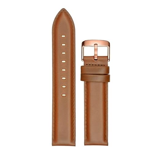 yaponuk Leder-Uhrenarmband passend für Daniel Wellington Uhrenkette aus Rindsleder mit Dornschließe(Yellowish brownr,14mm) von yaponuk