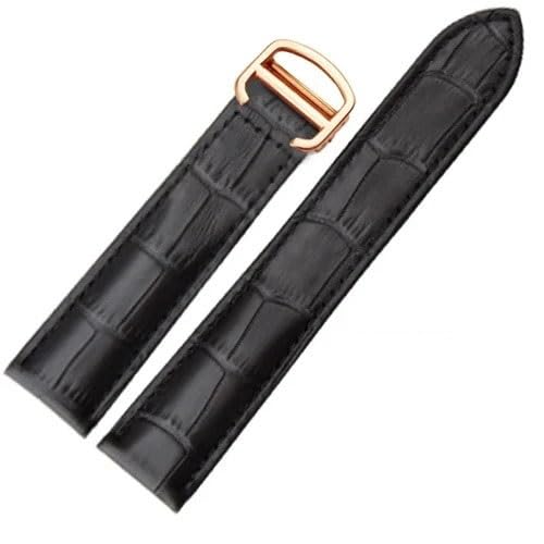 yaponuk Lederarmband Für Cartier Tank Solo Fashion Armband(Black-gold,20mm) von yaponuk