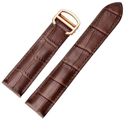 yaponuk Lederarmband Für Cartier Tank Solo Fashion Armband(Brown-gold,22mm) von yaponuk