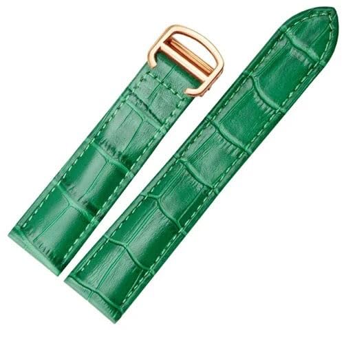 yaponuk Lederarmband Für Cartier Tank Solo Fashion Armband(Green-gold,20mm) von yaponuk