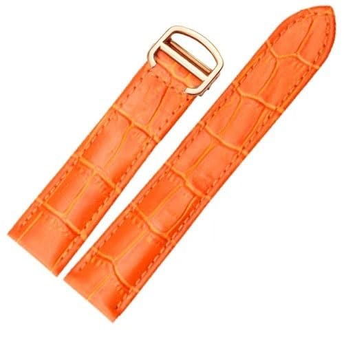 yaponuk Lederarmband Für Cartier Tank Solo Fashion Armband(Orange-gold,22mm) von yaponuk