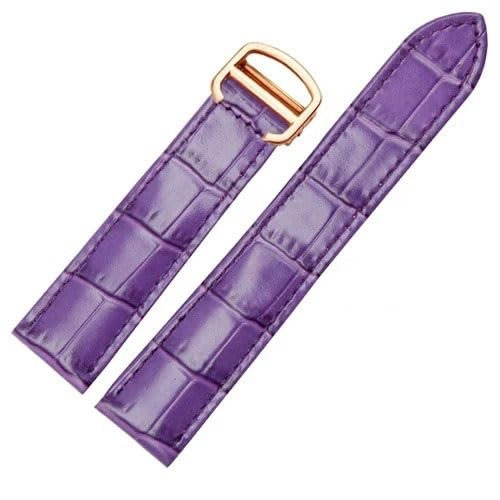 yaponuk Lederarmband Für Cartier Tank Solo Fashion Armband(Purple-gold,18mm) von yaponuk