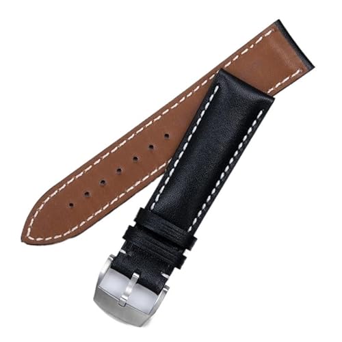 yaponuk Lederarmband für Breitling Avenger Blackbird Aviation Chronograph.(B black brown,24mm) von yaponuk