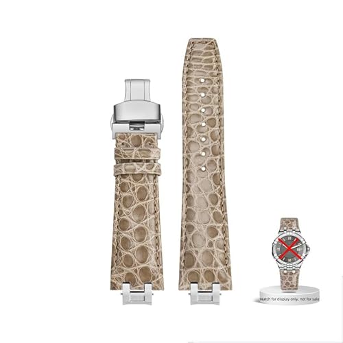 yaponuk Lederarmband für Maurice Lacroix AIKON AI6007 1108 AI6058 AI6008 Schnellverschlussarmband Edelstahl-Metallgelenkband(Grays1,For Al6007 AI1108) von yaponuk