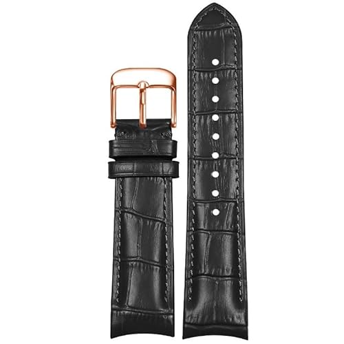 yaponuk Lederarmband für Omega New Seamaster 300 Planet Ocean 007 Speedmaster Herrenuhrkette(Blackr,22mm) von yaponuk