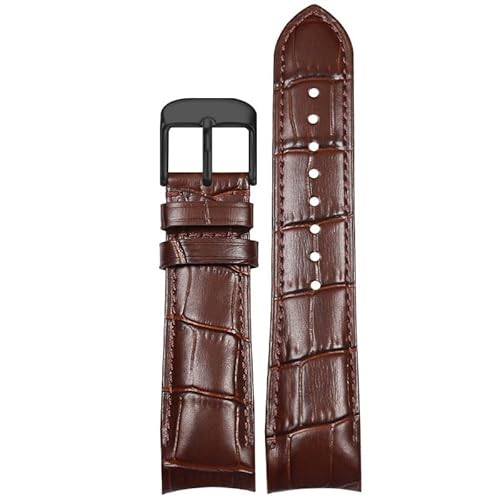 yaponuk Lederarmband für Omega New Seamaster 300 Planet Ocean 007 Speedmaster Herrenuhrkette(Dark brownb,20mm) von yaponuk