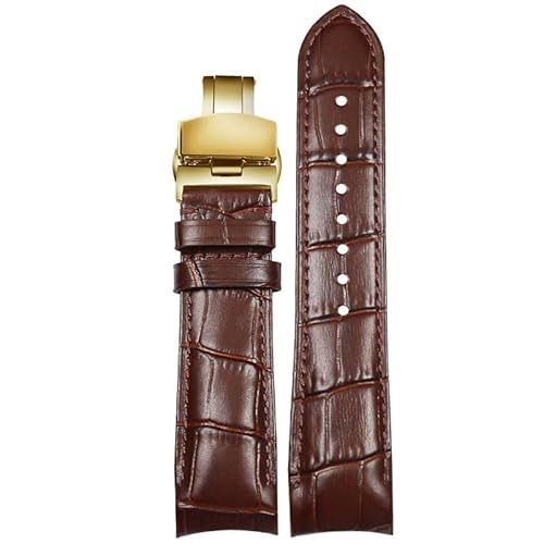 yaponuk Lederarmband für Omega New Seamaster 300 Planet Ocean 007 Speedmaster Herrenuhrkette(Dark browng1,22mm) von yaponuk