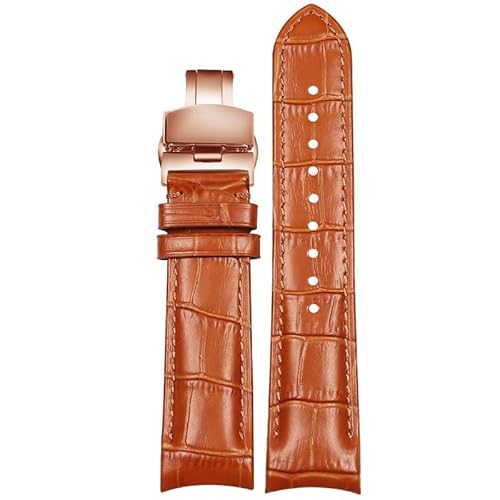 yaponuk Lederarmband für Omega New Seamaster 300 Planet Ocean 007 Speedmaster Herrenuhrkette(Yellowish brownr1,22mm) von yaponuk