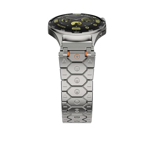 yaponuk Luxus-Uhrenarmband für Huawei Watch GT 5/4/3 Pro 43 mm 46 mm Edelstahlband für Galaxy 7 6 5 Herrenarmband Correa(Titanium,GT3pro 43) von yaponuk