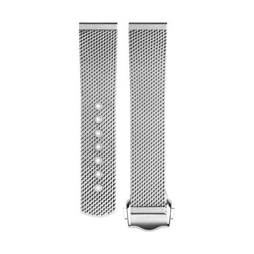 yaponuk Milanese Uhrenarmband aus Titanstahl für Omega AT150 Seamaster 300 Speedmaster 007 Uhrenkette mit Faltschließe(Refined steel1) von yaponuk