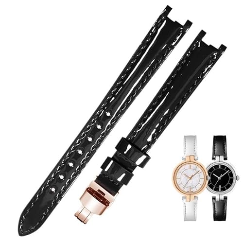 yaponuk Notch Leder Uhrenarmband für Tissot 1853 Flamenco Serie T094210 T094 Damen Uhrenarmband(Blackp) von yaponuk