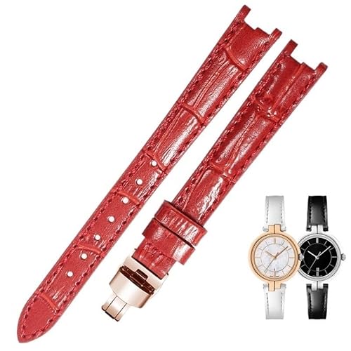 yaponuk Notch Leder Uhrenarmband für Tissot 1853 Flamenco Serie T094210 T094 Damen Uhrenarmband(Redp1) von yaponuk