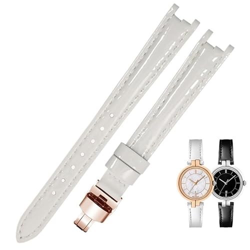 yaponuk Notch Leder Uhrenarmband für Tissot 1853 Flamenco Serie T094210 T094 Damen Uhrenarmband(Whitep) von yaponuk