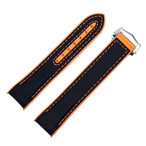 yaponuk Nylon-Gummi-Uhrenarmband für Omega 8900 Seamaster 600 300 Planet Ocean(Blacko,21mm) von yaponuk