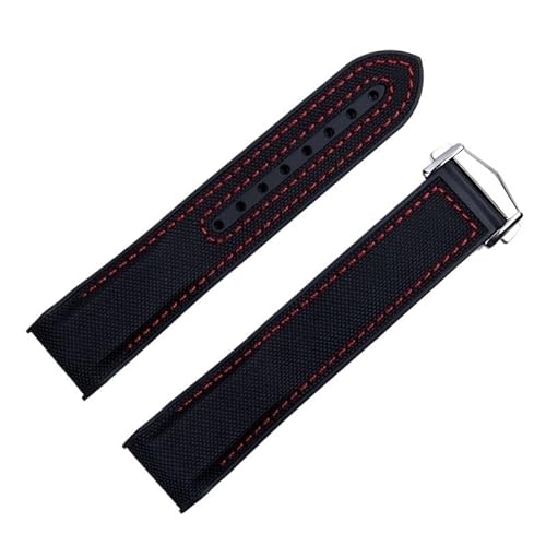 yaponuk Nylon-Gummi-Uhrenarmband für Omega 8900 Seamaster 600 300 Planet Ocean(Blackr,22mm) von yaponuk