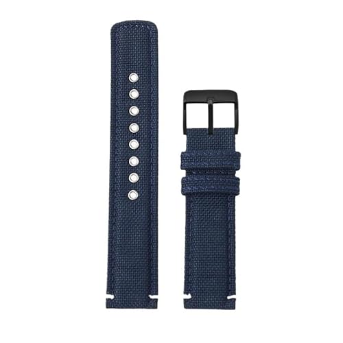 yaponuk Nylon-Leder-Uhrenarmband für TIMEX T49905 T49963 T49953 Herrenarmband(Blue-black pin) von yaponuk