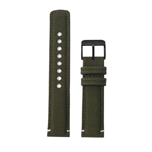 yaponuk Nylon-Leder-Uhrenarmband für TIMEX T49905 T49963 T49953 Herrenarmband(Green-black pin) von yaponuk