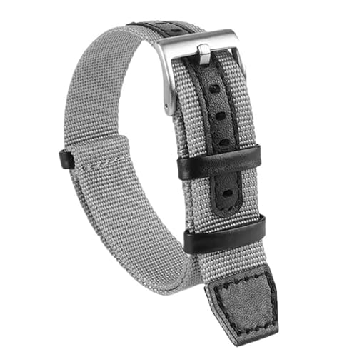 yaponuk Nylon Lederband Frauen Männer Sport Armband Weiches Armband Für Hamilton Khaki Feld(Clasp A-grey,20mm) von yaponuk