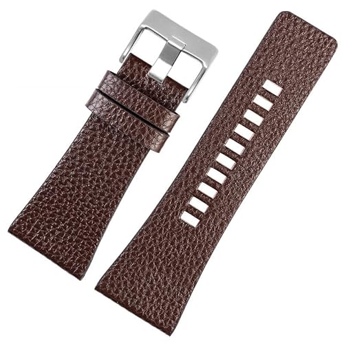 yaponuk Rindsleder-Uhrenarmband für Diesel Friday-Uhrenkette, Lychee-Korn-Muster, Herren-Armband(Browns a,27mm) von yaponuk