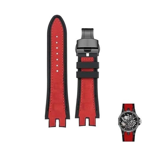 yaponuk Silikon-Gummi-Uhrenarmband für Roger Dubuis Strap EXCALIBUR King Armband Armband(Red black) von yaponuk