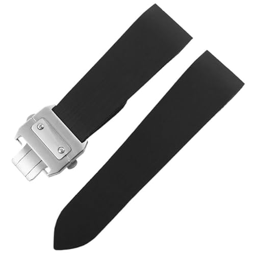 yaponuk Silikon-Uhrenarmband Passend Für Cartier Santos 100(Blacks1,25mm) von yaponuk