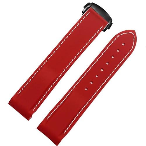 yaponuk Silikon-Uhrenarmband für Omega Seamaster Planet Ocean Herren-Kautschukarmband(Redwb,21mm) von yaponuk