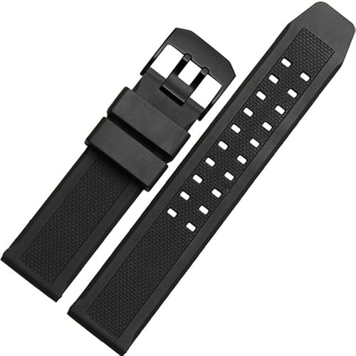 yaponuk Silikonarmband für Luminox 7251 3050 3051 6402 Armband 23 mm wasserdichte Gummibänder(Black silver buckle) von yaponuk