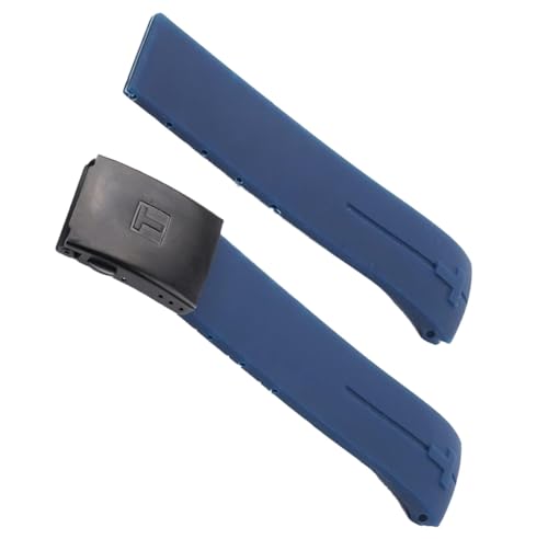 yaponuk Sport-Silikon-Armband für Tissot Touch T013 T047 T-Sport T013420A T047420A T33 Wasserdichtes Uhrenarmband(Blue black,21mm) von yaponuk