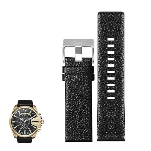yaponuk Uhrenarmbänder aus echtem Leder für Diesel DZ4323 DZ1657 DZ4318 Herren-Uhrenarmband mit Lychee-Maserung(Blacks,22mm) von yaponuk